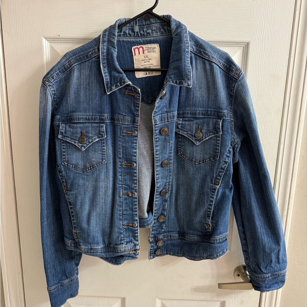 Maurices Premium Denim Jacket in Deep Blue